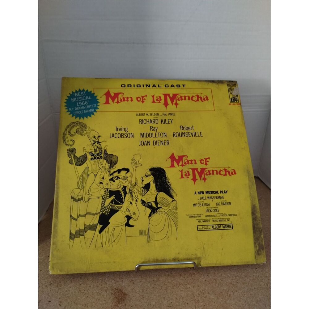 MAN OF LA MANCHA Broadway Cast VINYL LP 1966 KAPP Red Label KRL4505 Don Quixote